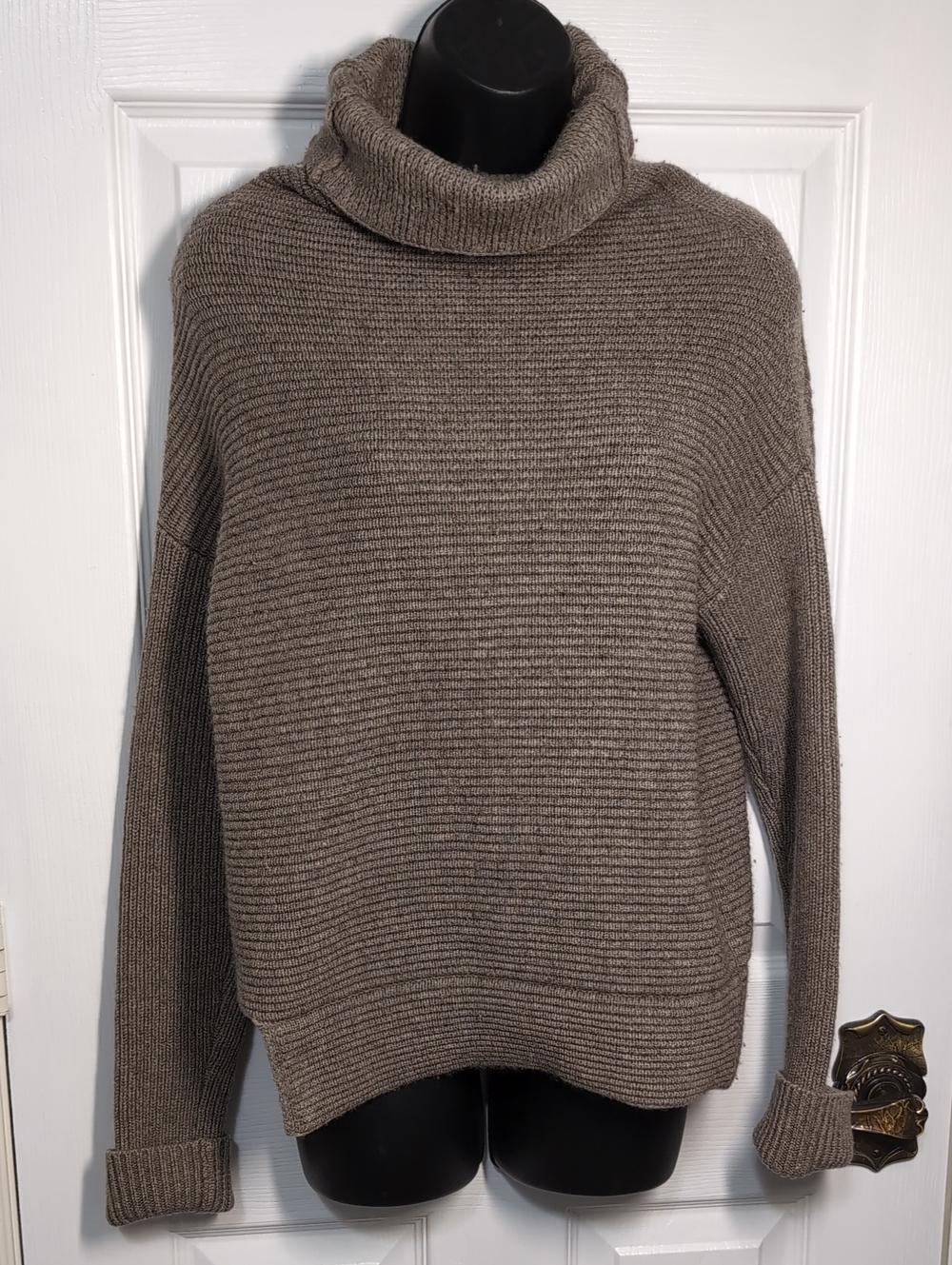 Babaton Wool Cashmere Mika Slouchy Funnel Neck Sweater Size Sm/Med